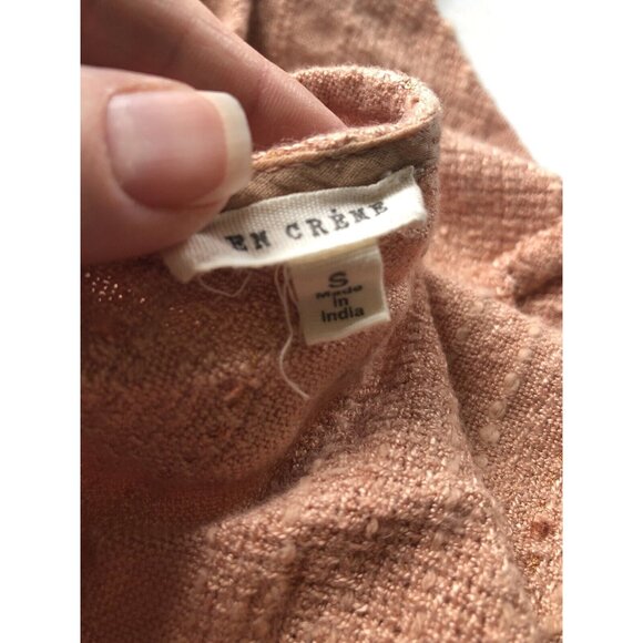 En Creme Women's Boho Cropped Top Blush Pink Size S - Picture 5 of 5